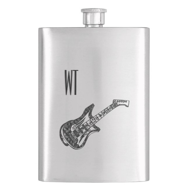Guitar Monogram Hip Flask (Front)