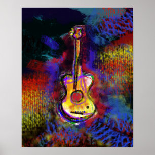 guitar music art walls poster