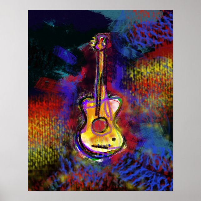 Guitar Music Art Walls Poster (Front)