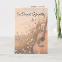 Guitar Music Beautiful Garden Flower Sympathy