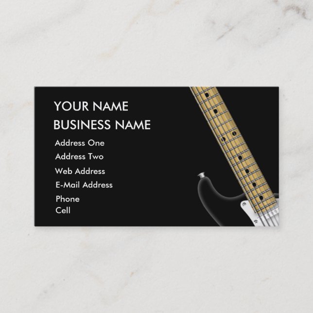 Guitar - Music Business Card (Front)