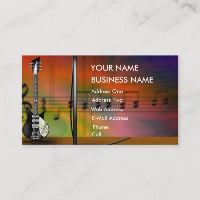 Guitar - Music Business Card (Front)