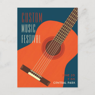 Guitar/Music event illustration design Postcard