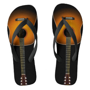 Guitar music festival fan template flip flops