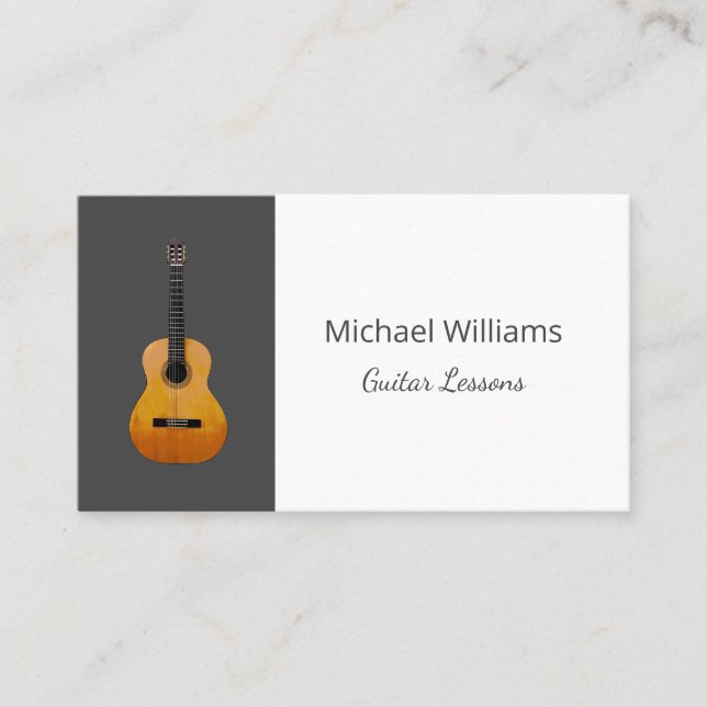 Guitar Music Lessons Musical Instrument  Business Card (Front)