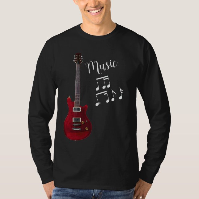 Guitar Music Long Sleeve Unisex T-Shirt (Front)