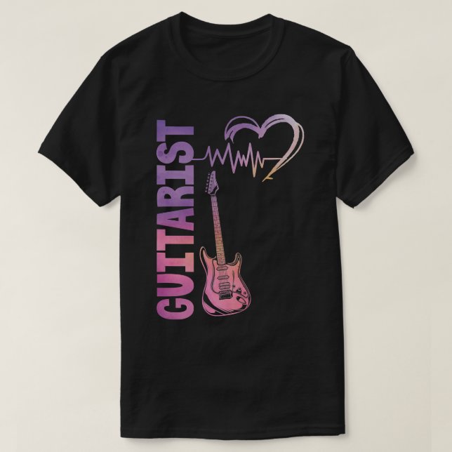 Guitar Music Lover Guitarist Heartbeat511 T-Shirt (Design Front)
