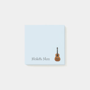 Guitar Music Monogram Blue Post-it Notes