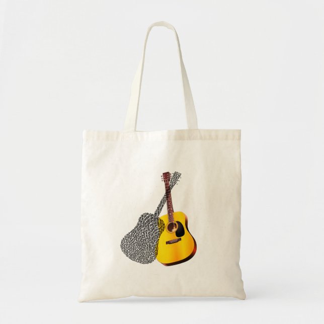 guitar, music, musical instrument tote bag (Front)