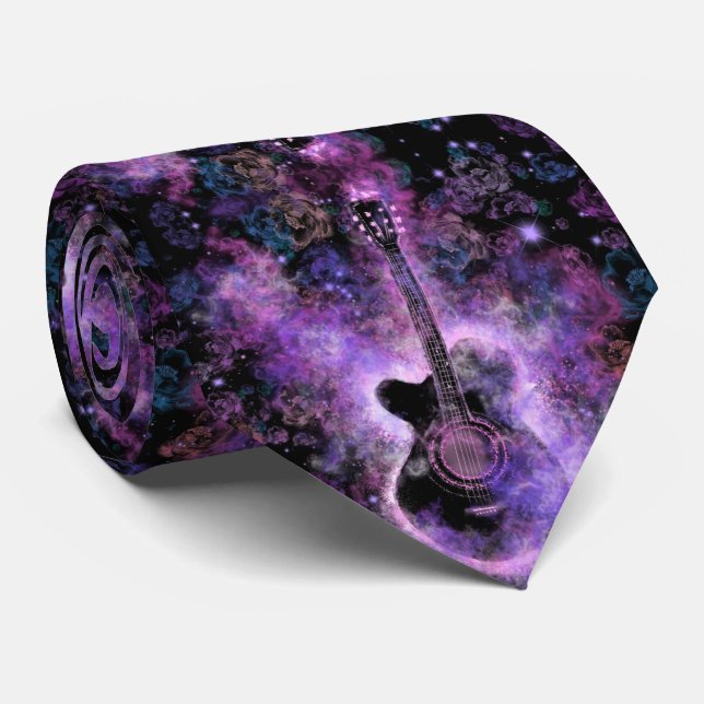 Guitar Music Neck Tie (Rolled)