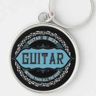 Guitar Music Note Circle Key Ring