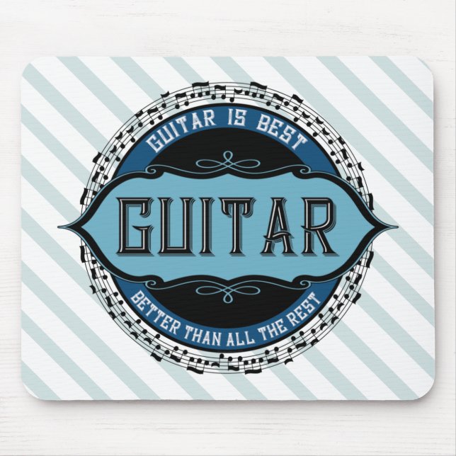 Guitar Music Note Circle Mouse Mat (Front)