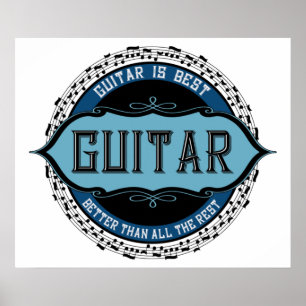 Guitar Music Note Circle Poster