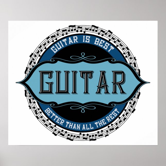 Guitar Music Note Circle Poster (Front)