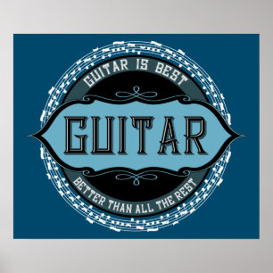 Guitar Music Note Circle Poster