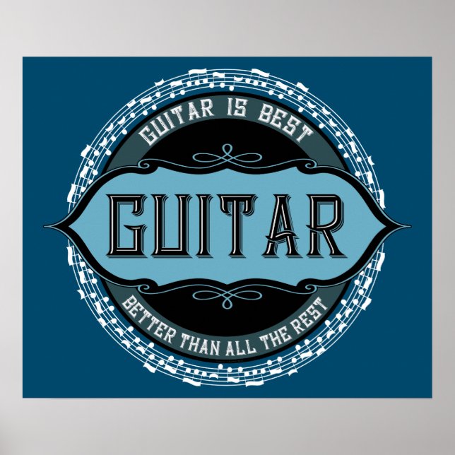 Guitar Music Note Circle Poster (Front)