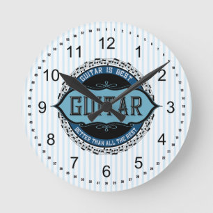 Guitar Music Note Circle Round Clock