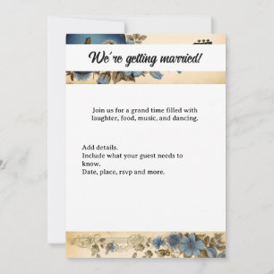 Guitar Music Notes Flowers Invitation