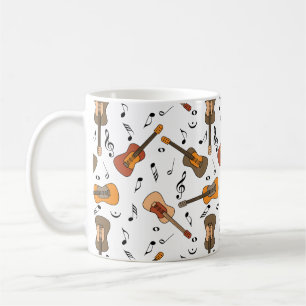 Guitar Music Notes Pattern Coffee Mug