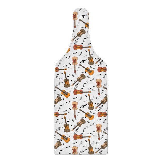 Guitar Music Notes Pattern Cutting Board (Front)