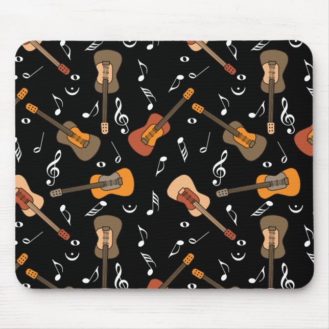 Guitar Music Notes Pattern Mouse Mat (Front)