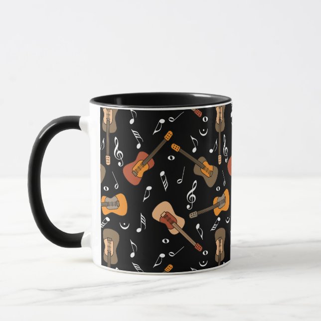 Guitar Music Notes Pattern Mug (Left)