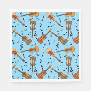 Guitar Music Notes Pattern Napkin