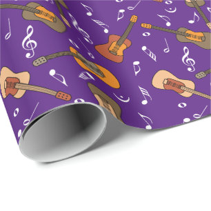 Guitar Music Notes Pattern Wrapping Paper
