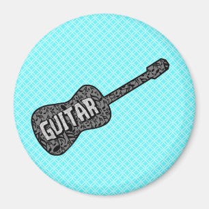 Guitar Music Notes Text Magnet