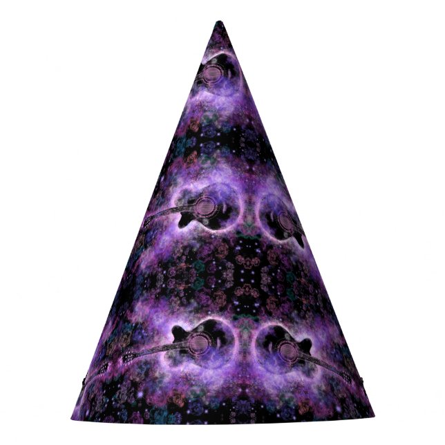 Guitar Music Paper Party Hat (Front)