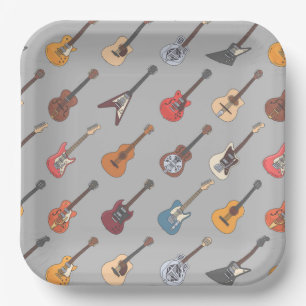 Guitar Music Paper Plate