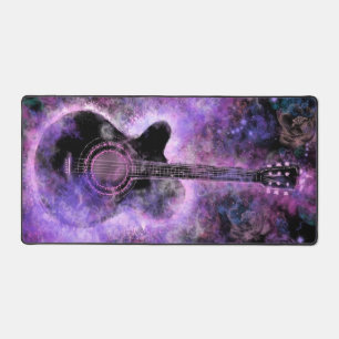 Guitar Music Purple Desk Mat