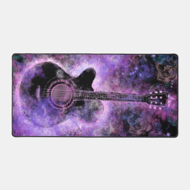 Guitar Music Purple Desk Mat (Front)
