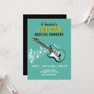 Guitar music recital concert invitation