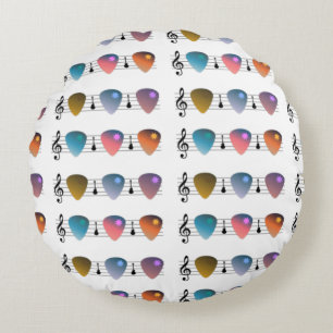 Guitar Music Round Cushion
