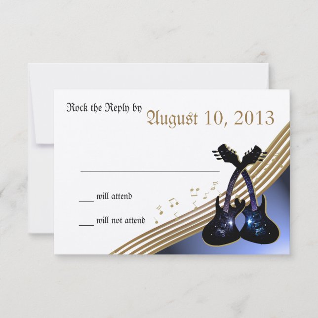Guitar Music RSVP Card (Front)