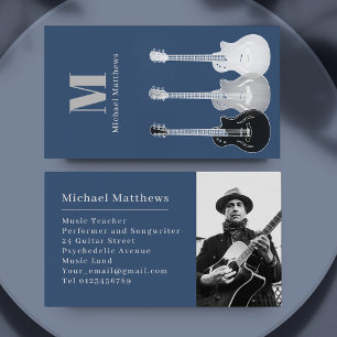 Guitar Music Teacher Custom Photo Business Card