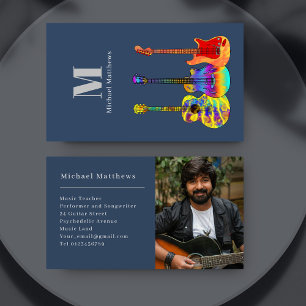 Guitar Music Teacher Custom Photo Business Card