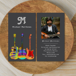Guitar Music Teacher Custom Photo Business Card