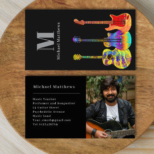 Guitar Music Teacher Custom Photo Business Card