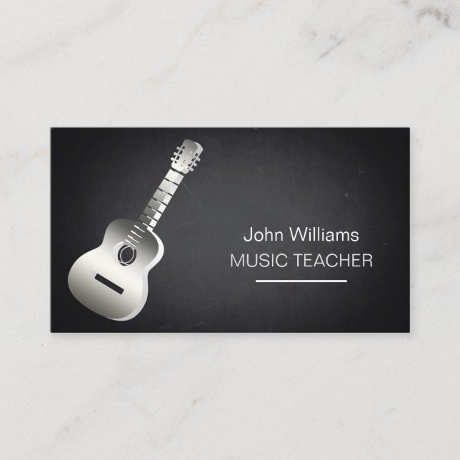Guitar Music Teacher DJ Player Musician  Business  Business Card (Front)