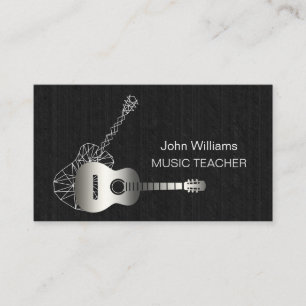 Guitar Music Teacher DJ Player Musician Geometric  Business Card