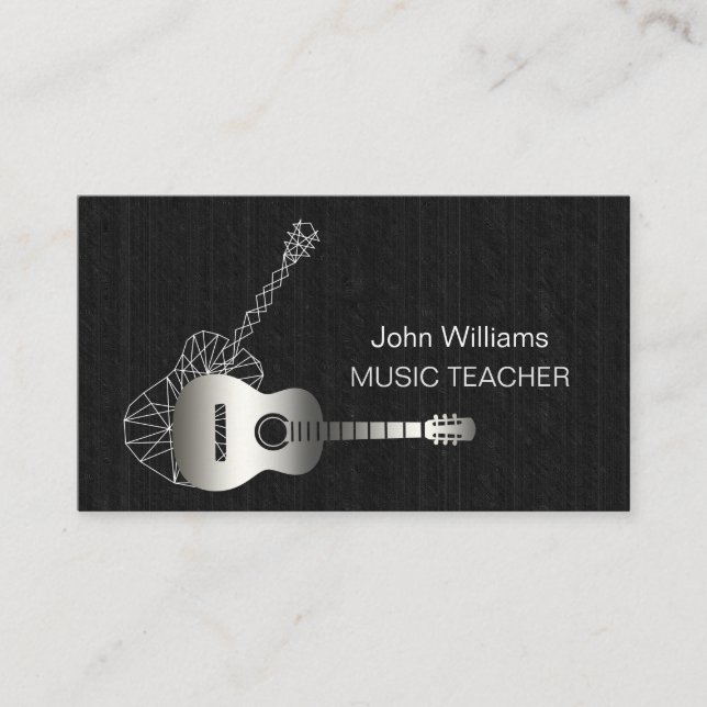 Guitar Music Teacher DJ Player Musician Geometric  Business Card (Front)