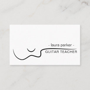 Guitar Music Teacher with acoustic musician Business Card
