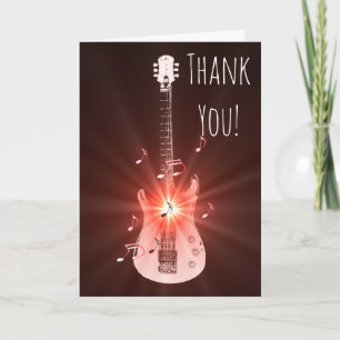Guitar Music Theme Thank You Card