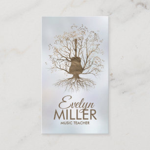 Guitar Music Tree - Gold and Browns Business Card