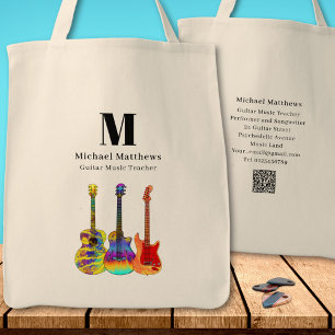 Guitar Music Tutor Custom QR Code Tote Bag