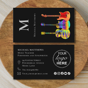 Guitar Music Tutor Musician Logo Social Media Business Card