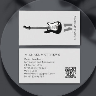 Guitar Music Tutor Professional Musician QR Code Business Card
