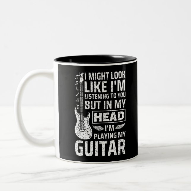 Guitar Music Two-Tone Coffee Mug (Left)